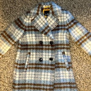 Sam Edelman Plaid Double Breasted Coat